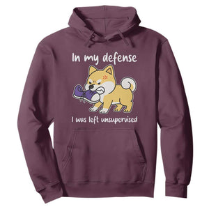 Sarcastic Dog Lover Hoodie In My Defense I Was Left Unsupervised TS12 Maroon Print Your Wear