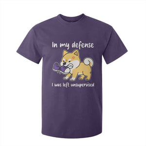 Sarcastic Dog Lover T Shirt For Kid In My Defense I Was Left Unsupervised TS12 Purple Print Your Wear