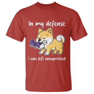 Sarcastic Dog Lover T Shirt In My Defense I Was Left Unsupervised TS12 Red Print Your Wear