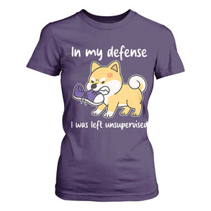 Sarcastic Dog Lover T Shirt For Women In My Defense I Was Left Unsupervised TS12 Purple Print Your Wear