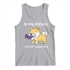 Sarcastic Dog Lover Tank Top In My Defense I Was Left Unsupervised TS12 Athletic Heather Print Your Wear