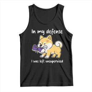 Sarcastic Dog Lover Tank Top In My Defense I Was Left Unsupervised TS12 Black Print Your Wear