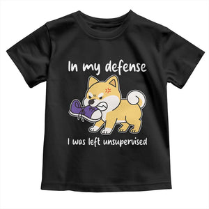 Sarcastic Dog Lover Toddler T Shirt In My Defense I Was Left Unsupervised TS12 Black Print Your Wear