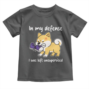 Sarcastic Dog Lover Toddler T Shirt In My Defense I Was Left Unsupervised TS12 Dark Heather Print Your Wear