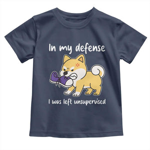 Sarcastic Dog Lover Toddler T Shirt In My Defense I Was Left Unsupervised TS12 Navy Print Your Wear