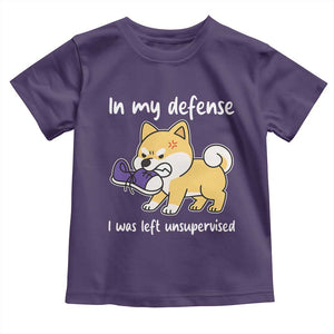Sarcastic Dog Lover Toddler T Shirt In My Defense I Was Left Unsupervised TS12 Purple Print Your Wear