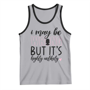 I May Be Wrong But It Is Highly Unlikely Tank Top Funny Sarcastic TS12 Athletic Heather Black Print Your Wear