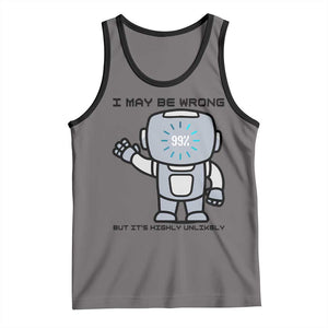 Funny Robot Humor Tank Top I May Be Wrong But It Is Highly Unlikely TS12 Deep Heather Black Print Your Wear