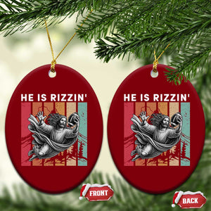 He Is Rizzin Ceramic Ornament Funny Christian Football Lover Gift TS12 Print Your Wear