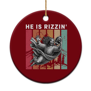 He Is Rizzin Ceramic Ornament Funny Christian Football Lover Gift TS12 1pc Red Print Your Wear