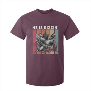 He Is Rizzin T Shirt For Kid Funny Christian Football Lover Gift TS12 Maroon Print Your Wear
