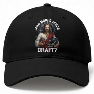Christian Football Gift Baseball Cap Who Would Jesus Draft TS12 Print Your Wear