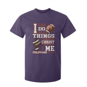 I Can Do All Things Through Christ T Shirt For Kid Christian Football Athlete Gift TS12 Purple Print Your Wear