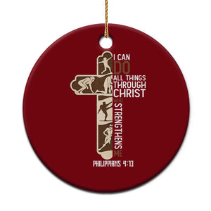 Christian Football Player Gift Ceramic Ornament God Gives Me Strength TS12 1pc Red Print Your Wear
