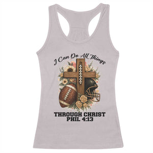 Christian Motivation Gift Racerback Tank Top I Can Do All Things Through Christ Bible Verse TS12 Ice Gray Print Your Wear
