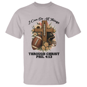 Christian Motivation Gift T Shirt I Can Do All Things Through Christ Bible Verse TS12 Ice Gray Print Your Wear