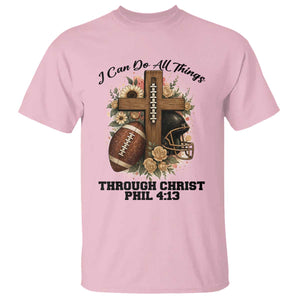 Christian Motivation Gift T Shirt I Can Do All Things Through Christ Bible Verse TS12 Light Pink Print Your Wear