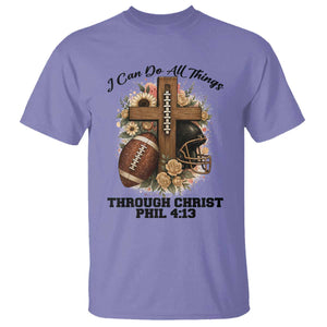 Christian Motivation Gift T Shirt I Can Do All Things Through Christ Bible Verse TS12 Violet Print Your Wear