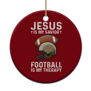 Jesus Is My Savior Football Is My Therapy Ceramic Ornament Christian Football Lover TS12 1pc Red Print Your Wear