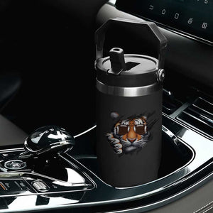 Funny Bengal Tiger Flip Straw Tumbler Football Lover Gift TS12 Print Your Wear