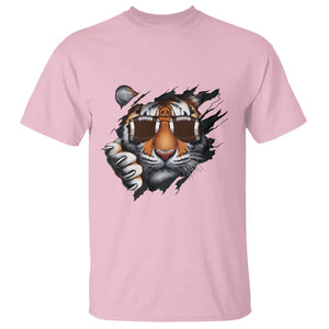 Funny Bengal Tiger T Shirt Football Lover Gift TS12 Light Pink Print Your Wear