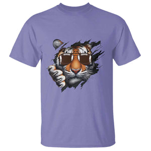 Funny Bengal Tiger T Shirt Football Lover Gift TS12 Violet Print Your Wear