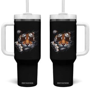 Funny Bengal Tiger Tumbler With Handle Football Lover Gift TS12 One Size: 40 oz Black Print Your Wear