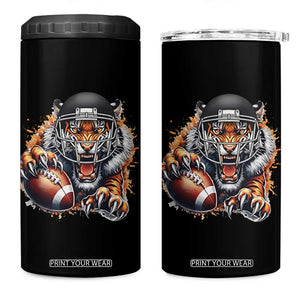 Funny Bengal Tiger With Helmet 4 in 1 Can Cooler Tumbler Football Lover Gift TS12 One Size: 16 oz Black Print Your Wear