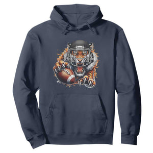 Funny Bengal Tiger With Helmet Hoodie Football Lover Gift TS12 Navy Print Your Wear