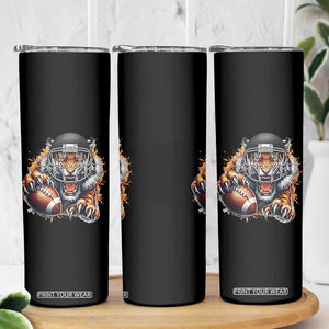 Funny Bengal Tiger With Helmet Skinny Tumbler Football Lover Gift TS12 Print Your Wear