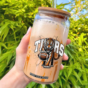 Funny Bengal Tiger Glass Can Gift For Football Lover TS12 White Print Your Wear