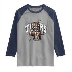 Funny Bengal Tiger Raglan Shirt Gift For Football Lover TS12 Sport Gray Navy Print Your Wear