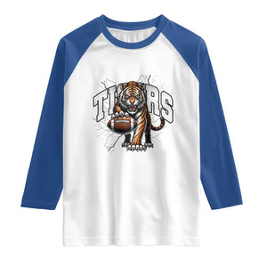 Funny Bengal Tiger Raglan Shirt Gift For Football Lover TS12 White Royal Print Your Wear