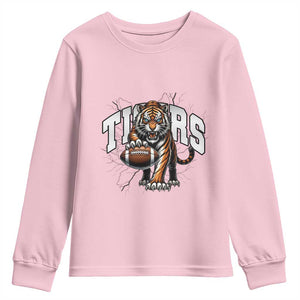 Funny Bengal Tiger Youth Sweatshirt Gift For Football Lover TS12 Light Pink Print Your Wear