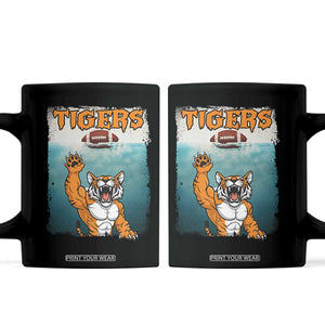 Bengal Tiger Football Coffee Mug Horror Parody Gift TS12 Black Print Your Wear