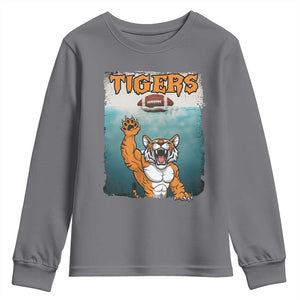 Bengal Tiger Football Youth Sweatshirt Horror Parody Gift TS12 Charcoal Print Your Wear