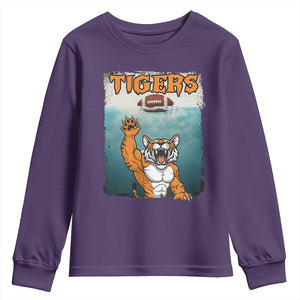 Bengal Tiger Football Youth Sweatshirt Horror Parody Gift TS12 Purple Print Your Wear