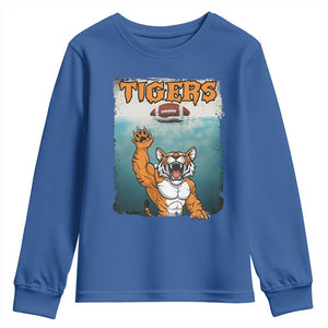 Bengal Tiger Football Youth Sweatshirt Horror Parody Gift TS12 Royal Blue Print Your Wear