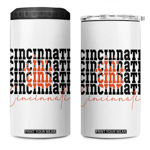 Cincinnati Tiger Paw 4 in 1 Can Cooler Tumbler Football Lover Gift TS12 One Size: 16 oz White Print Your Wear
