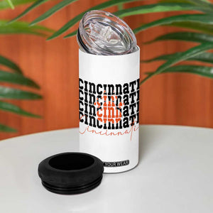 Cincinnati Tiger Paw 4 in 1 Can Cooler Tumbler Football Lover Gift TS12 Print Your Wear