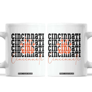 Cincinnati Tiger Paw Coffee Mug Football Lover Gift TS12 White Print Your Wear