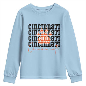 Cincinnati Tiger Paw Youth Sweatshirt Football Lover Gift TS12 Light Blue Print Your Wear