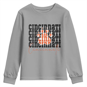 Cincinnati Tiger Paw Youth Sweatshirt Football Lover Gift TS12 Sport Gray Print Your Wear