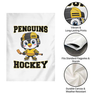 Funny Penguin Playing Ice Hockey Garden Flag Winter Sports Gift TS12 Print Your Wear