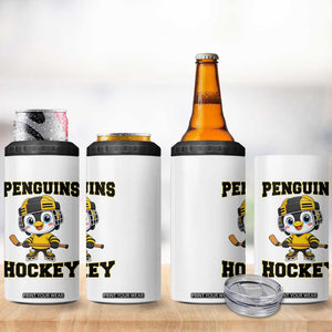 Funny Penguin Playing Ice Hockey 4 in 1 Can Cooler Tumbler Winter Sports Gift TS12 Print Your Wear