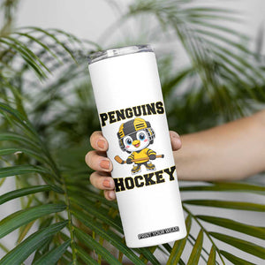 Funny Penguin Playing Ice Hockey Skinny Tumbler Winter Sports Gift TS12 Print Your Wear