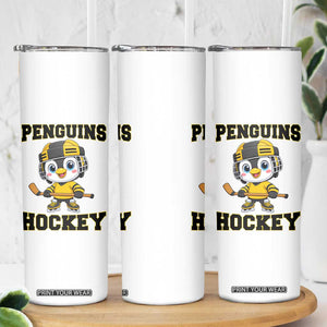 Funny Penguin Playing Ice Hockey Skinny Tumbler Winter Sports Gift TS12 Print Your Wear