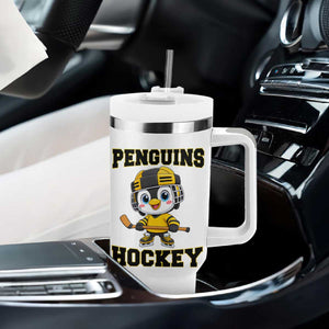 Funny Penguin Playing Ice Hockey Tumbler With Handle Winter Sports Gift TS12 Print Your Wear