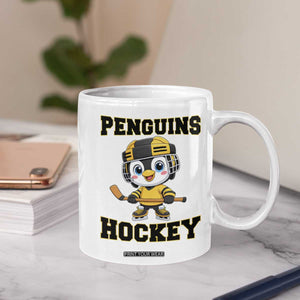Funny Penguin Playing Ice Hockey Coffee Mug Winter Sports Gift TS12 Print Your Wear
