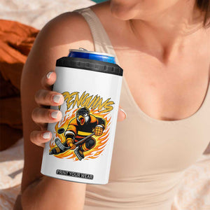 Penguin Playing Ice Hockey 4 in 1 Can Cooler Tumbler Funny Sports Fan Gift TS12 Print Your Wear
